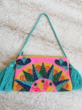 ✨ Handmade Wayuu Beaded Rhinestone Tassel Shoulder Bag Y2K Boho Festival Etsy